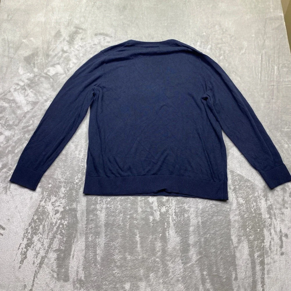 Banana‎ Republic Forever Sweater Mens XL Navy Blue Crew Neck Preppy Pullover